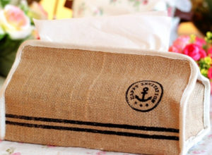 Hộp đựng khăn giấy bằng vải bố phong cách vintage giá rẻ, chất lượng, uy tín tại Trí Việt