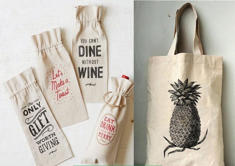 Những chiếc túi vải xinh xắn được nhiều bạn trẻ sử dụng để hạn chế sử dụng túi nilon