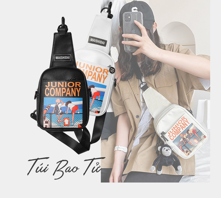 Túi vải canvas 2 trong 1 vừa là túi đeo chéo và túi bao tử với chất liệu, thiết kế bền chắc đáp ứng việc chứa đựng đồ
