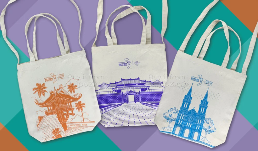 Với sự tiện dụng về kiểu dáng cùng chất liệu bền chắc, giá thành phù hợp, túi vải canvas Vietnam Attractions này là phụ kiện thời trang bạn nên có