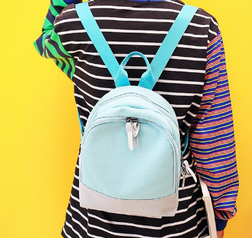Balo canvas pastel xanh da trời, xanh bạc hà dễ phối đồ, phù hợp với mọi người,