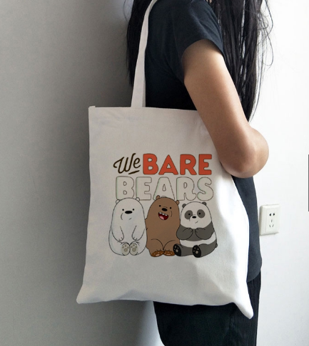 Túi vải canvas hình chú gấu We Bare Bears là dòng sản phẩm vượt trội về chất lượng lẫn kiểu dáng, mẫu mã.