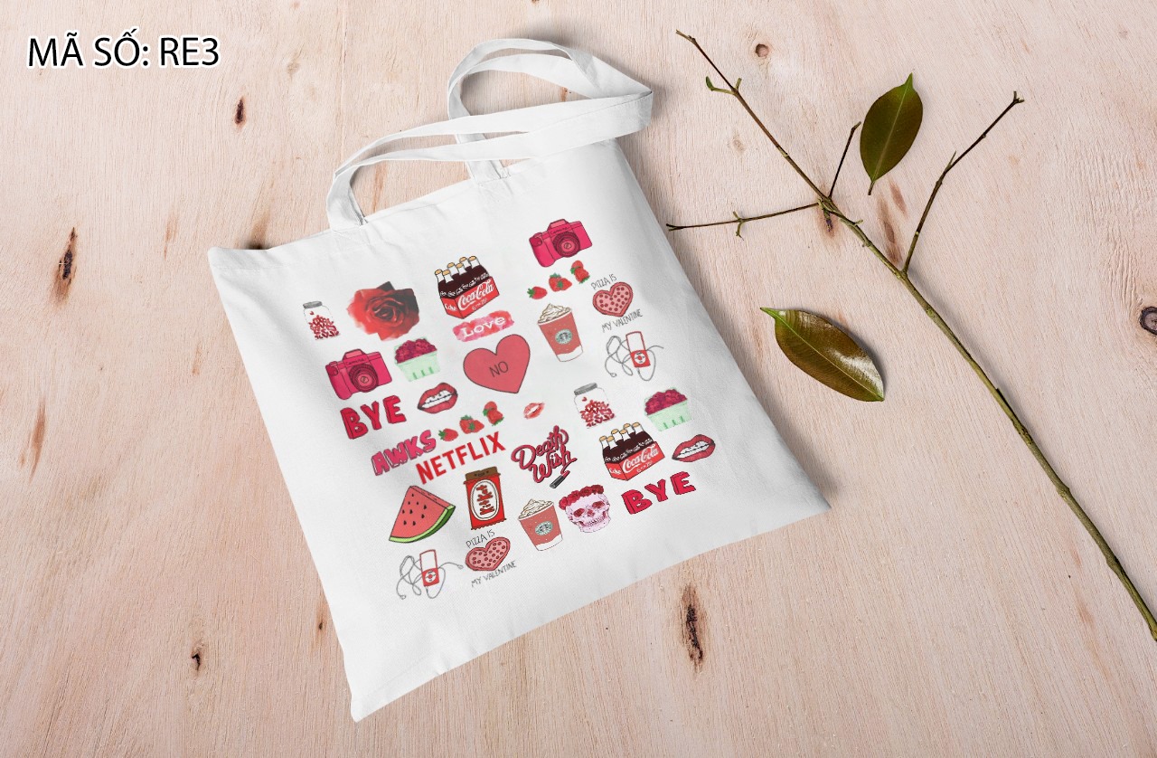 Các icon nhỏ xinh khác nhau sẽ nổi bật hơn trên nền túi canvas trắng